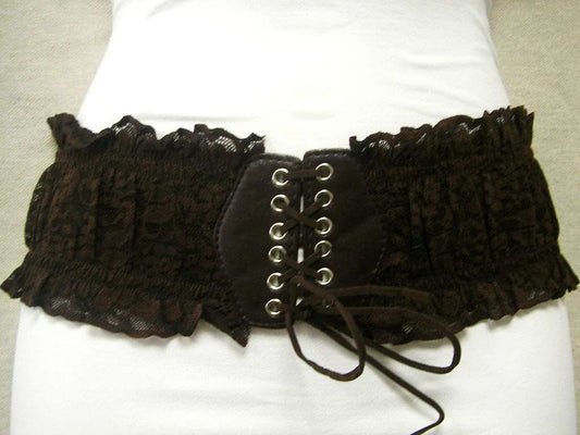 BELT PUEBLO LACE DRK BRN