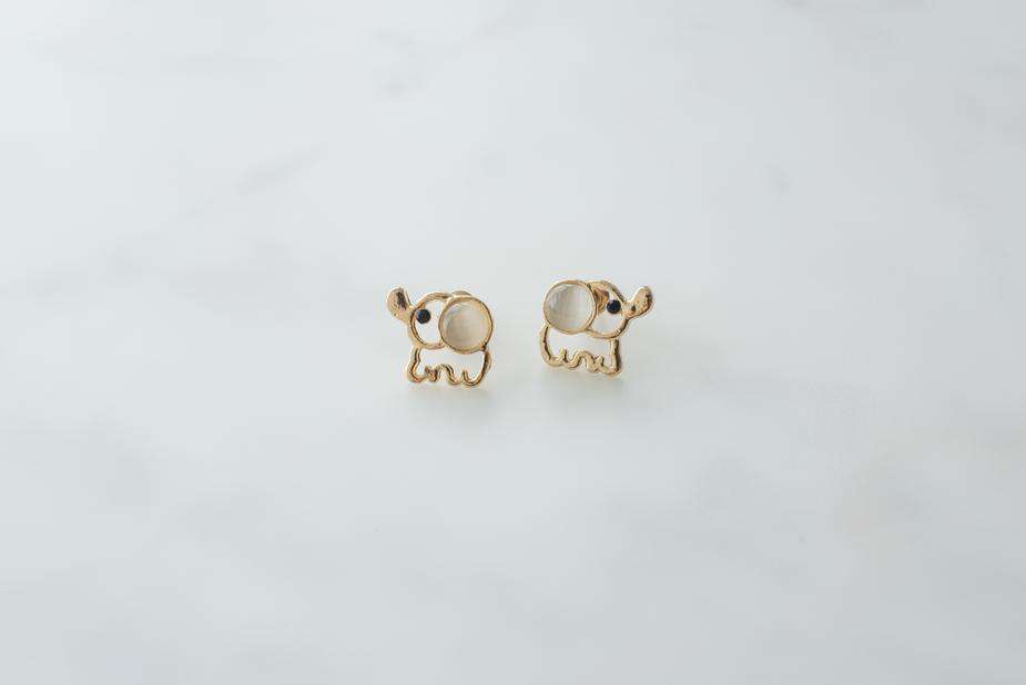 Gold Elephant Earrings